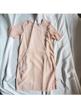 Wilfred Silk Dress Blush Pink Drawstring Shift Extra Small